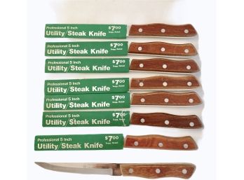 (A) Set Of 8 (NEW) Professional 5' Utility / Steak Knives