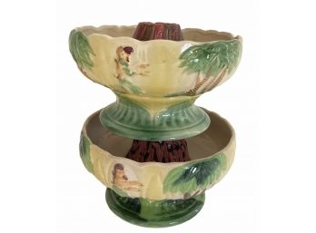 Two Vintage Giant 8' Scorpion Cocktail Bowls (B) THE REAL DEAL!