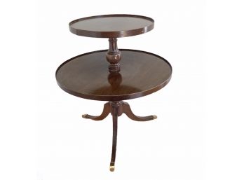 Vintage Two-Tiered Mahagony Accent Table 27' Tall