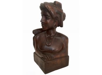 12' Tall Finely Carved Vintage African Queen Bookend