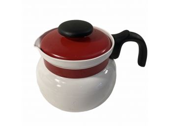 Vintage Corning Red /White Tea Kettle
