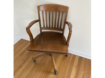 Antique Walnut Swivel Desk Chair