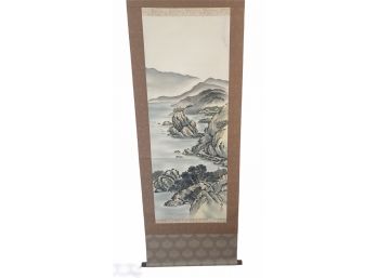 6 Foot Vintage Hand Painted Chinese Scenic Scroll  20' X 72'