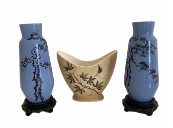 Vintage Asian Ceramic Lot - Three Vases