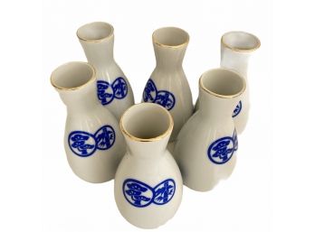Six Vintage Sake Ceramic Bottles / Pourers