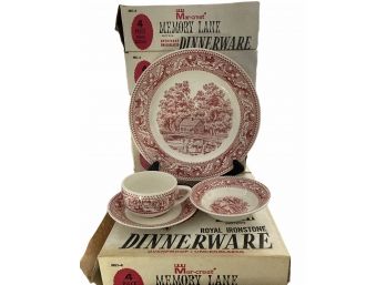 Vintage Marcraft 'Memory Lane' NEW IN BOX Ironstone Dinnerware - Service For 6