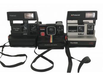 Lot Of 3 Vintage Polaroid Cameras.
