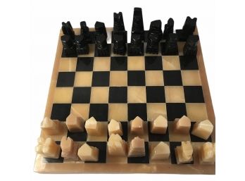 Vintage Carved Onyx Chess Set #2