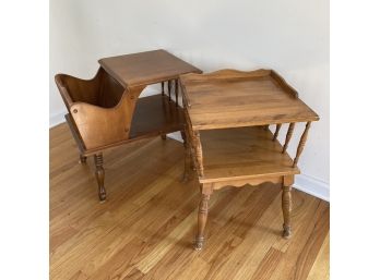 Two Colonial Style Maple Accent / End Tables