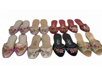 WOW! 8 Pair Silk Embroidered. Chinese Slippers