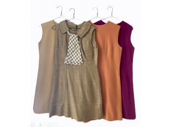 Four Vintage 1960s Sleeveless Shift Dresses  ~ Channel Your Inner Jackie O.