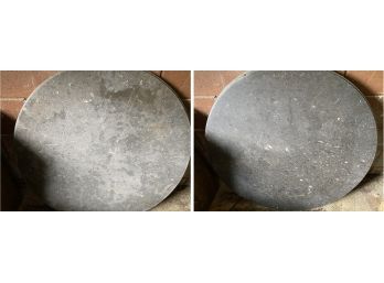 Two Fossil Stone Marble Tops, 36'