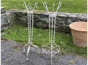 Two Wrought Iron Plant Stands