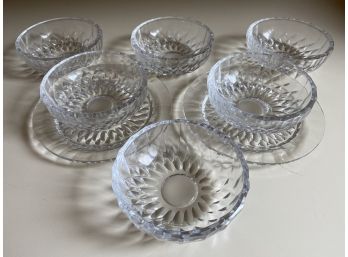 Group Of Val St Lambert Crystal Bowls And Underplates