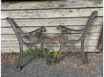 Pair Of Cast Iron Bench Ends