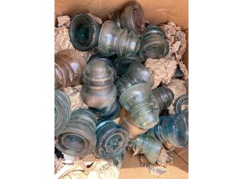 Glass Insulator Lot #4 (45 Pieces), As-is