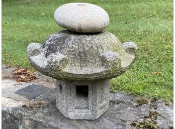 Antique Carved Granite Lantern