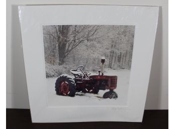 Hand Signed Photograph Of A Old Farmall Tractor