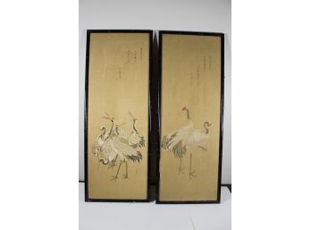 Wen Chang Pair Of Paintings On Linen