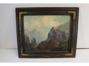 Mountain Landscape Oil Painting Signed O.W. Jennings GREAT FRAME!!