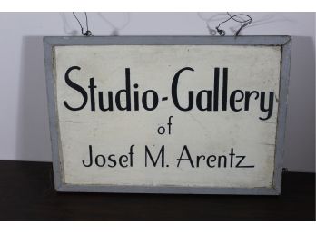 Original Double Sided Gallery Sign Of A Renowned Painter