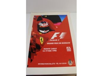 Unframed Mounted Original 1996 F1 Grand Prix Poster