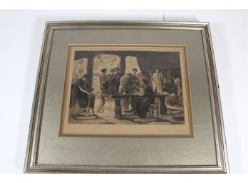 Antique Signed Etching