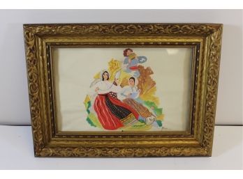 Watercolor Painting Signed Apine
