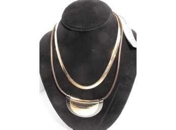 Robert Lee Morris Necklace And Gold Tone Herringbone Necklace