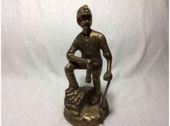 Brass Statue Of Miner Of Scranton Pennsylvania