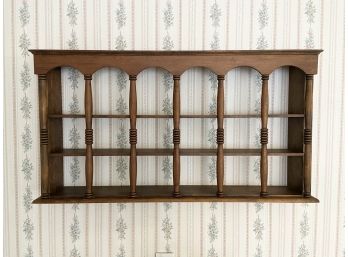 Vintage Wooden Wall Mounted Display Shelving Unit