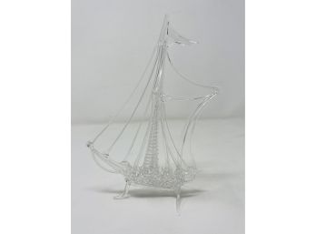 Vintage Glass Ship