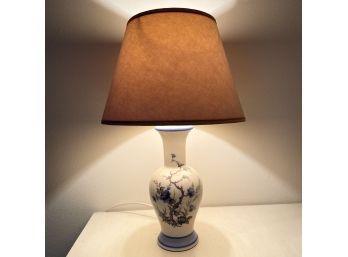 Vintage Blue And White Floral Lamp