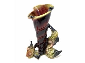 Vintage Exotic Fish Vase