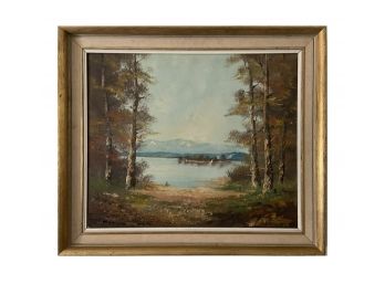 Midcentury Landscape Oil Painting