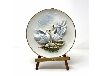 Handpainted Lenwile China Ardalt Japan Swan Plate