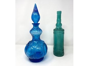 Art Deco Style Colorful Bottle And Decanter