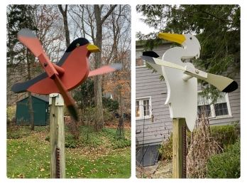 Pair Of Bird Whirligigs