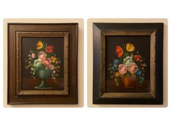 Pair Of Framed Floral Still Life Paintings