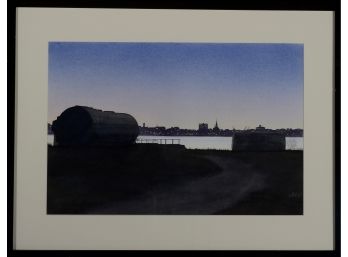 MAINE ARTIST BILL JEWELL (b. 1954) 'Portland Skyline'