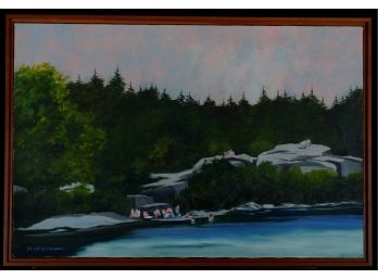JOHN MUENCH (1914-1993) 'SUMMER BATHERS' (possibly Acadia National Park)