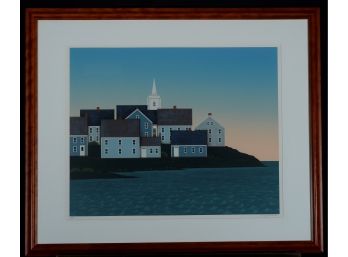 THEODORE 'TED' JEREMENKO (1938) ' A Maine Coastal Village' Signed Limited Edition