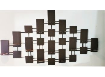 Large Twelve Light Metal Wall Candleholder, Contemporary Design