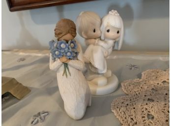 Precious Moments, 'Bless You Two' & Willow Tree Figure