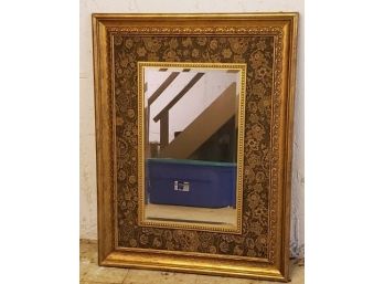 Pretty Fabric Decorated Gilt Framed Mirror