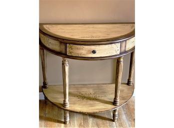 Decoprative Demilune Table With Single Drawer