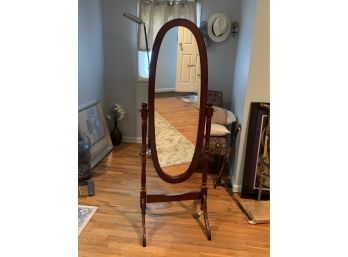 Mahogany Oval Chevel Mirror