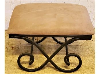 Wrought Iron Upholstered Bench