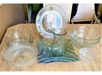 Miscellaneous Glass Serving Items - 9 Pieces