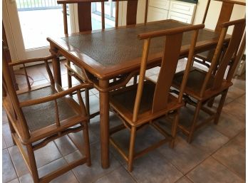 Vintage Chinese Dining Room Table & 6 Chairs